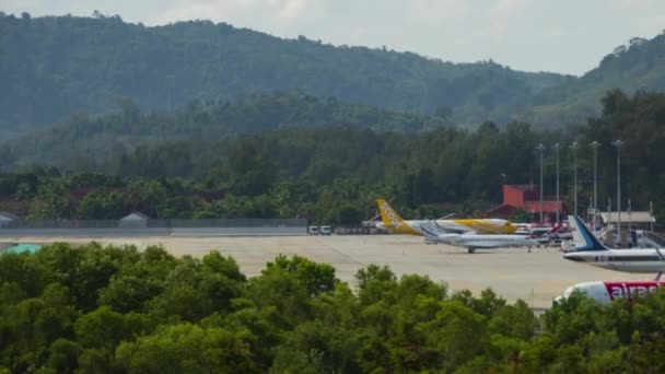 Phuket Thailand Noiembrie 2019 Timelapse Trafic Aeroport Imagini Aerodromul Phuket — Videoclip de stoc