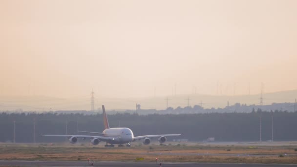 Frankfurt Main Allemagne Juillet 2017 Accélération Airbus A380 Asiana Airlines — Video