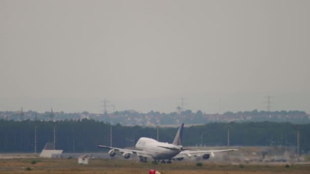 Frankfurt Main Germania Luglio 2017 Boeing 747 United Airlines Parte — Video Stock