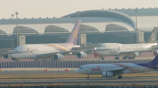 Бангкок Таиланд Января 2023 Года Airbus A320 Txf Тайского Такси — стоковое видео