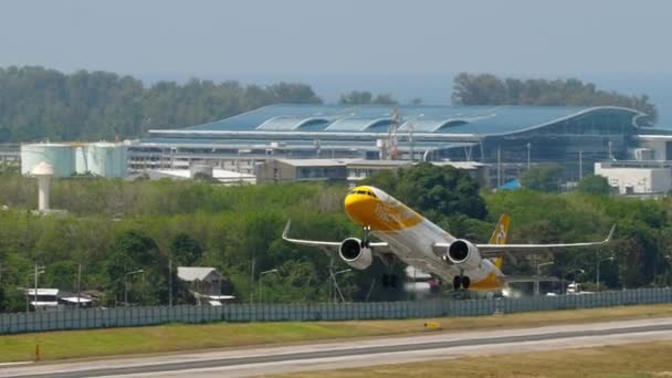 Phuket Tajlandia Luty 2023 Airbus A321 Nch Skutera Startuje Cofa — Wideo stockowe