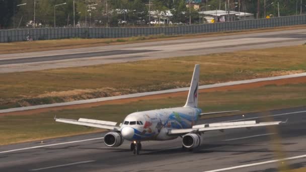 Phuket Thailand Februari 2023 Airbus A320 Pgw Van Bangkok Airways — Stockvideo