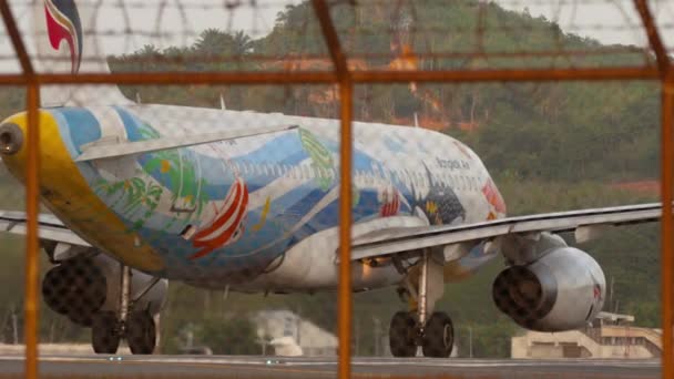 Phuket Thailand Ruari 2023 Airbus A320 232 Pgw Bangkok Airways — Stockvideo