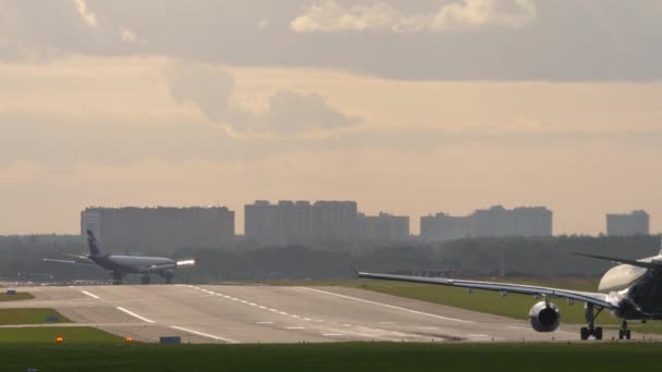 Moscow Ρωσικη Ομοσπονδια Σεπτεμβριου 2020 Airbus A330 Της Aeroflot Αναχώρηση — Αρχείο Βίντεο