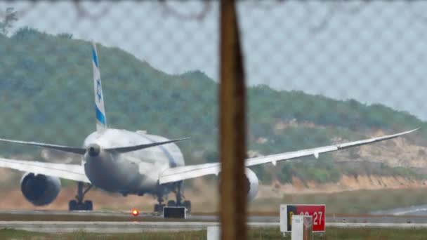 Phuket Thailandia Gennaio 2023 Boeing 787 Dreamliner Edk Decollare All — Video Stock