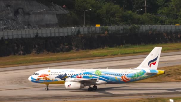 Phuket Tailandia Febrero 2023 Airbus A320 Bangkok Airways Samui Livery — Vídeos de Stock