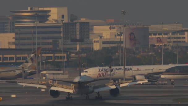 Bangkok Thailand Март 2023 Вид Сзади Boeing 787 Dreamliner Scm — стоковое видео