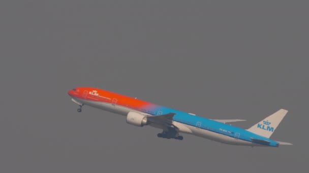 Bangkok Thailand March 2023 Boeing 777 Bva Королівських Нідерландських Авіаліній — стокове відео