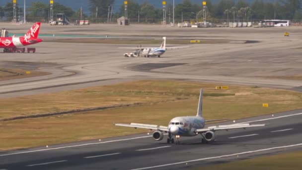 Phuket Tailandia Febrero 2023 Vista Lateral Largo Alcance Airbus A320 — Vídeos de Stock