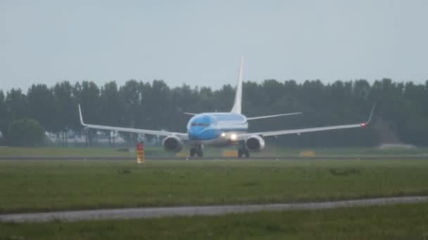 Amsterdam Hollandia 2017 Július Boeing 737 8K2 Bxw Klm Felszállás — Stock videók