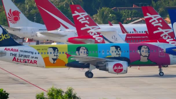 Phuket Thaïlande Novembre 2019 Airbus A320 Afd Airasia Allstars Livery — Video