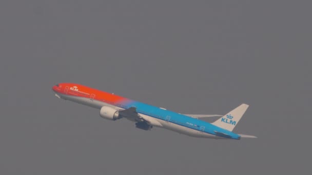 Бангкок Таиланд Марта 2023 Кадры Boeing 777 Klm Royal Dutch — стоковое видео