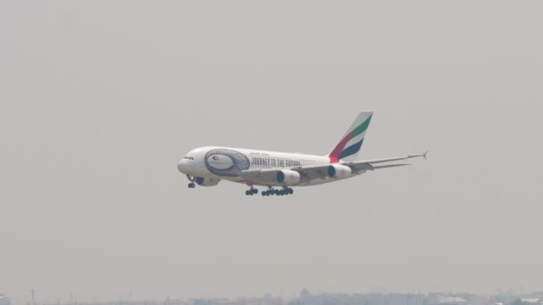 Bangkok Thailandia Marzo 2023 Airbus A380 Euy Degli Emirati Viaggio — Video Stock