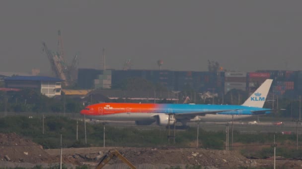 Bangkok Thailand Maart 2023 Vliegtuig Boeing 777 Bva Van Klm — Stockvideo