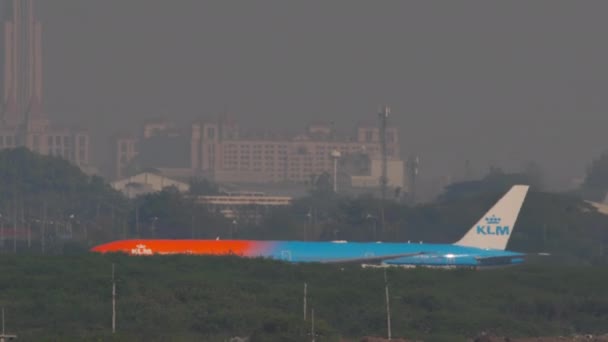 Bangkok Tailandia Marzo 2023 Avión Boeing 777 Klm Airlines Con — Vídeo de stock