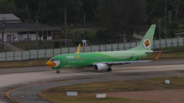 Phuket Thailand February 2023 Boeing 737 Dbg Nok Air Taxiing — 비디오
