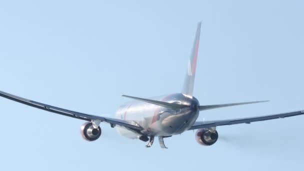 Phuket Thailand Januar 2023 Abschuss Des Zivilflugzeugs Boeing 767 73079 — Stockvideo