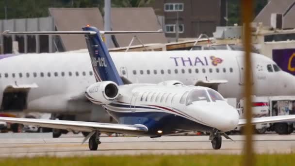 Phuket Thailand December 2016 Business Jet Citation Cj3 Mjets Phuket — Stockvideo