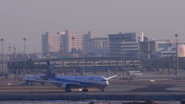 Бангкок Таиланд Января 2023 Года Boeing 787 Dreamliner Ja900A Nippon — стоковое видео