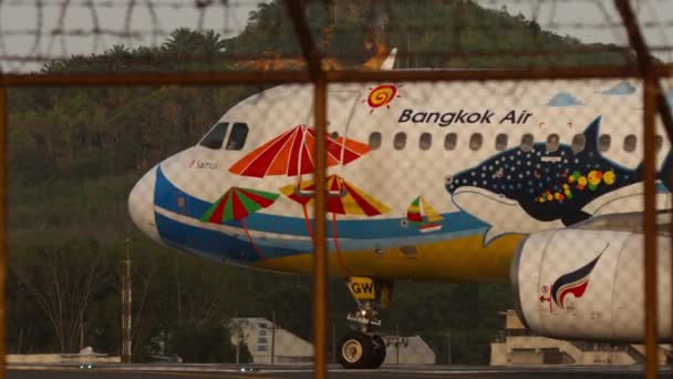 Phuket Tailandia Febrero 2023 Middle Shot Airbus A320 Pgw Bangkok — Vídeos de Stock