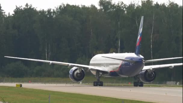 Moscú Federación Rusa Julio 2021 Boeing 777 3M0Er Bil Aeroflot — Vídeo de stock