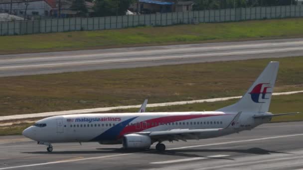 Phuket Thailand Ruari 2023 Sidovy Över Boeing 737 Mxk Malaysia — Stockvideo