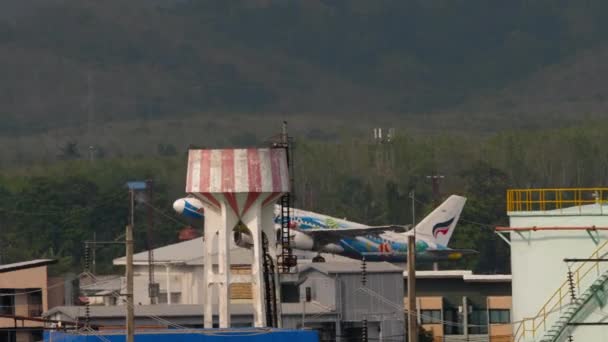 Phuket Thailand Februari 2023 Airbus A320 Pgw Van Bangkok Airways — Stockvideo