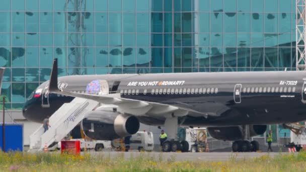 Novosibirsk Russian Federation Juli 2022 Azur Air Med Lujo Art — Stockvideo