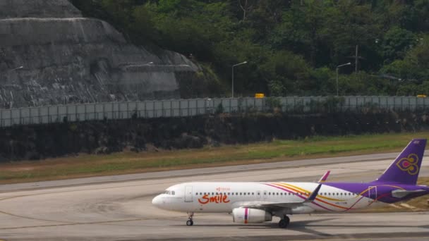 Phuket Tailandia Febrero 2023 Toma Del Avión Reacción Airbus A320 — Vídeo de stock