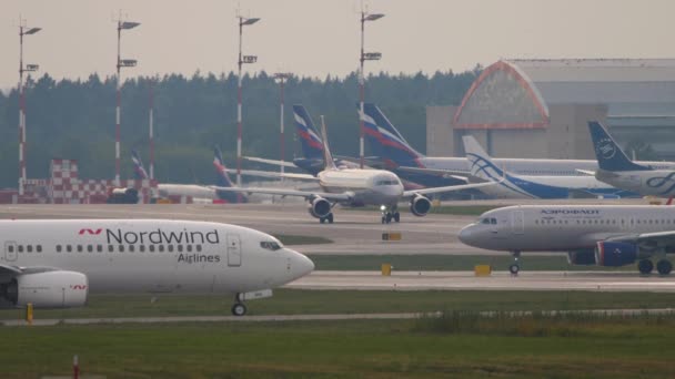 Moscow Rusya Federasyonu Temmuz 2021 Boeing 737 Nordwind Havayolları Nın — Stok video