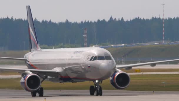 Moscou Fédération Russie Juillet 2021 Plan Avion Airbus A321 Aeroflot — Video