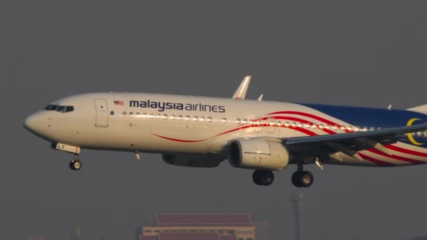 Bangkok Thailand Mars 2023 Jet Plane Boeing 737 Mlt Malaysia — Stockvideo