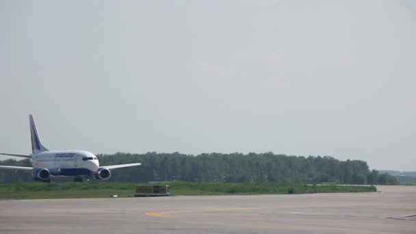 Μόσχα Ρωσική Ομοσπονδία Μαΐου 2015 Transaero Boeing 737 Επιταχύνει Πριν — Αρχείο Βίντεο