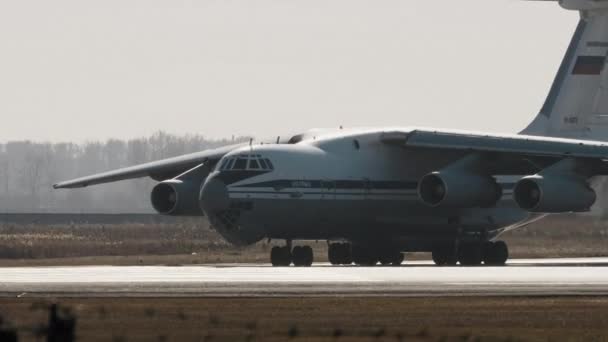 Novosibirsk Ruská Federace Října 2021 Sovětský Těžký Vojenský Transportní Letoun — Stock video