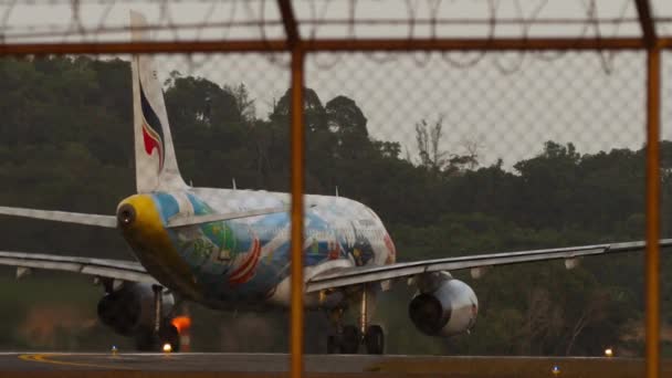 Phuket Thailand February 2023 Pesawat Jet Penumpang Airbus A320 Pgw — Stok Video