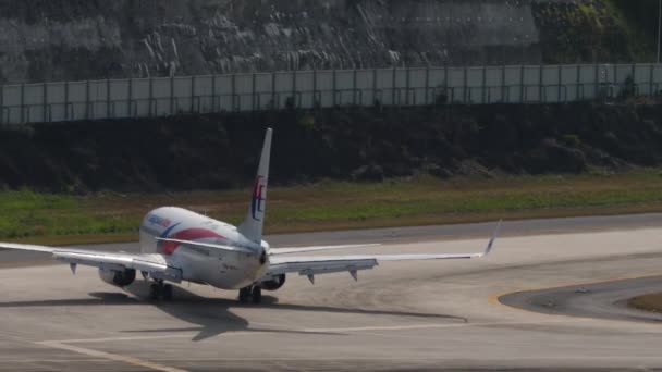 Phuket Tailandia Febrero 2023 Imágenes Del Avión Reacción Boeing 737 — Vídeos de Stock