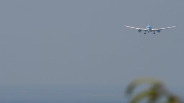 Tanımlanamayan Bir Yolcu Uçağının Karaya Inişi Uzun Sürdü Uçak Denizin — Stok video
