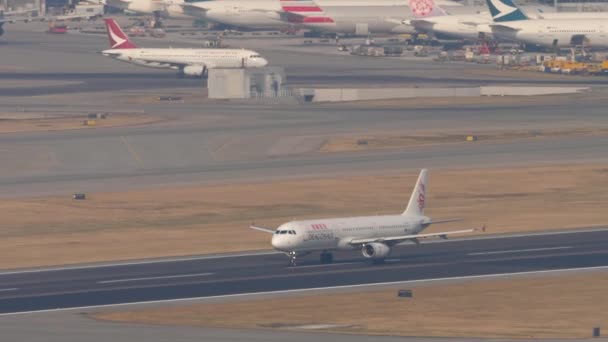 Hong Kong 2019 Airbus A321 Htk Vzlétl Hongkongském Letišti Odlet — Stock video