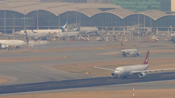 Hong Kong Listopad Listopad 2019 Samolot Pasażerski Airbus A330 Cathay — Wideo stockowe