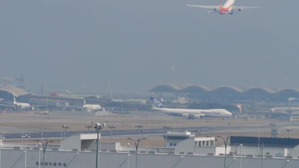 Hong Kong Kong November 2019 Távoli Felvétel Airbus A330 Hong — Stock videók