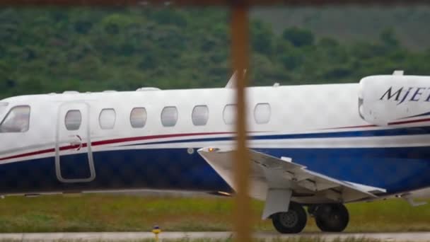 Phuket Thailand December 2016 Footage Business Jet Citation Cj3 Mjets — Stock Video