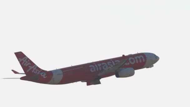 Bangkok Thailand Januari 2023 Airbus A330 Xti Airasia Startar Vid — Stockvideo