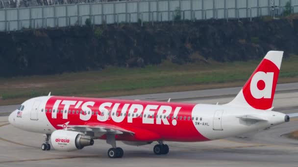 Phuket Thailand Február 2023 Airbus A320 Ahl Airasia Airasia Super — Stock videók