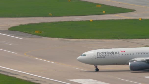 Sochi Russie Août 2022 Airbus A330 Nordwind Airlines Circulant Aéroport — Video