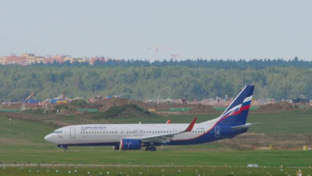 Moscow Russian Federation September 2020 Passenger Aircraft Aeroflot Taxiing Sheremetyevo — Stock Video