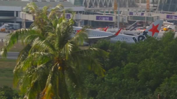 Phuket Thailand November 2016 Airbus A320 232 Jss Jetstar Landning — Stockvideo
