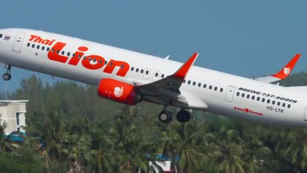 Phuket Thailand Dezembro 2018 Aeronaves Boeing 737 Ltk Thai Lion — Vídeo de Stock