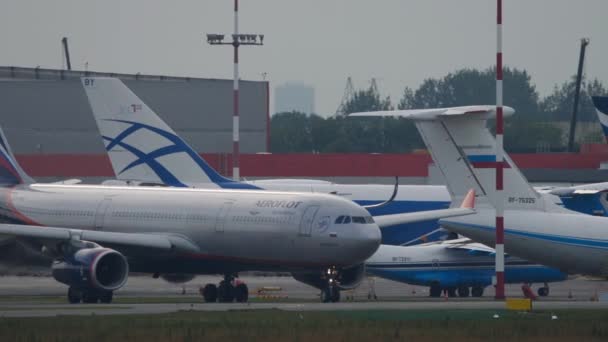 Moscow Russian Federation Lipiec 2021 Samolot Airbus A330 Bde Aeroflot — Wideo stockowe