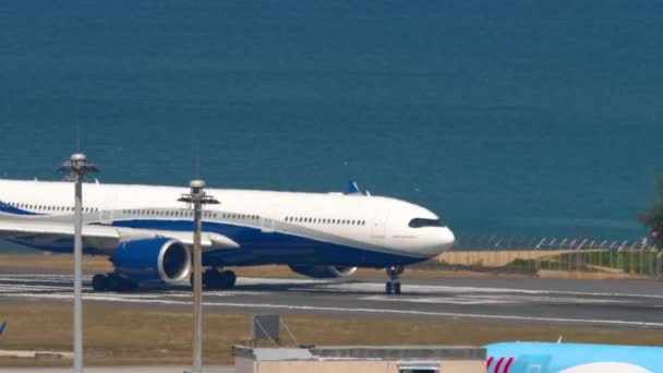 Phuket Thaïlande Février 2023 Avion Ligne Airbus A330 Vkj Sunclass — Video