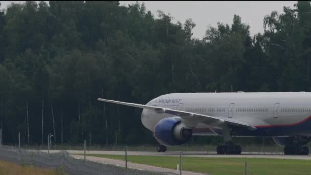 Moscow Russian Federation Juli 2021 Boeing 777 Bfk Van Aeroflot — Stockvideo